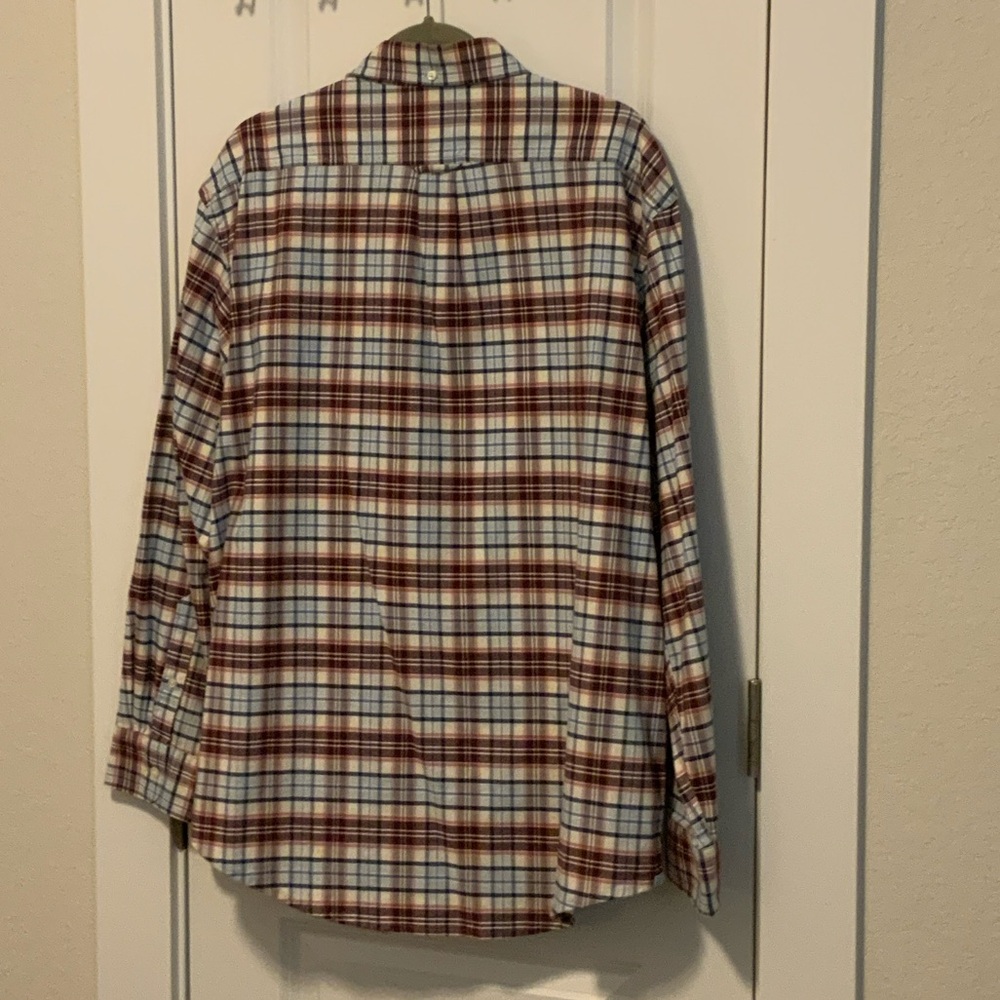 Izod Men's Casual Plaid Shirt - Red, Blue, and White - Picture 2 of 5